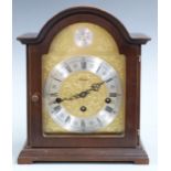 Woodford mid 20thC bracket clock, three train Westminster chime German movement, in dark wood