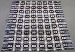 Two Welsh tapestry wool blankets, the grey blanket with John Jones, Virgin Wool, Brynkir, 212 x