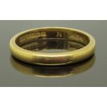 A 22ct gold wedding band/ ring, size Q, 4.45g