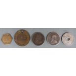 "Belgish" error 2 FR. 1943 together with two 1896 silver South African two and a half shillings, a