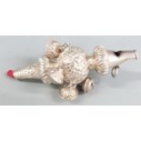 Victorian hallmarked silver baby's rattle and whistle, Birmingham 1874 maker's mark indistinct,