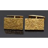 A pair of 18ct gold cufflinks with textured detail, 21.4g