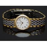 Omega DeVille ladies wristwatch ref. 518.345.58 with gold hands, black Roman numerals, cream dial,
