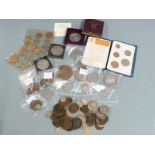 An amateur collection of UK coinage to include George III, George IV and Victoria silver examples,