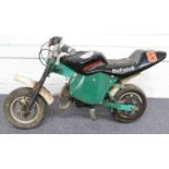 Minimoto style children's motorbike with pull start two stroke engine