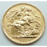 Queen Victoria 1889 Jubilee head gold full sovereign