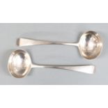 Pair of Georgian hallmarked silver sauce ladles, London 1805 maker Stephen Adams, length 17cm,