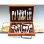 Six place setting silver plated canteen of King's pattern cutlery and further boxed cutlery