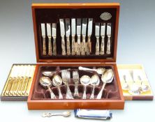 Six place setting silver plated canteen of King's pattern cutlery and further boxed cutlery