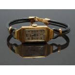 Mappin of Paris 18ct gold ladies wristwatch with blued hands, black Arabic numerals, silver dial and