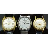 Three gentleman's wristwatches comprising Seiko SQ ref. 7123-8300-P, Belart Alarm and a Poljot,