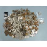 A quality of sundry UK coinage, George III onwards, includes 85.4g of mixed silver coins William