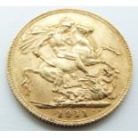 George V 1911 gold full sovereign