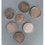 Five U.S silver dollars comprising 1896 and 1898 Morgan type and three Liberty examples 1926, 1927