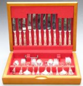Six place setting King's Pattern canteen of silver plated cutlery