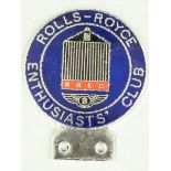 Rolls-Royce Enthusiasts' Club enamel car badge, height 9.5cm