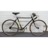 Vintage road bike with 48cm frame, drop bar handlebars, Brooks seat and fived gears