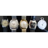 Four vintage wristwatches comprising Montine of Switzerland, Buler Horseshoe Calendar, M* and