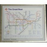 After Simon Patterson, modified map of the London Underground "The Great Bear" 57 x 69cm