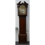 George III eight day long case clock, the silvered Roman and Arabic dial signed Benbon, Northwood