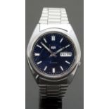 Seiko 5 gentleman's automatic wristwatch ref.7S26-0480 with day and date aperture luminous hands and