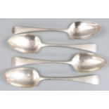 Two pairs of Georgian hallmarked silver table spoons, one pair London 1795 maker Peter & Ann Bateman