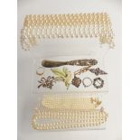 A collection of jewellery including 18ct gold ring set with paste, 15ct gold brooch, Jewelcraft