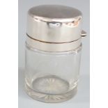 Edward VII hallmarked silver topped scent / salts bottle, Birmingham 1904 maker William Hutton &