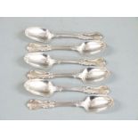 Set of six Victorian hallmarked silver teaspoons, London 1861 maker's marks indistinct, length 14cm,