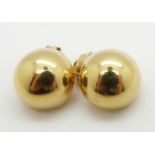 A pair of 18ct gold half sphere clip earrings, 5.5g