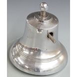 Chrome fire engine or similar bell with shaft protruding to operate the bell remotely, height 26cm