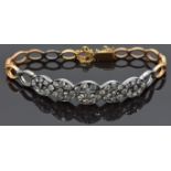 A late 19thC/ 20thC bracelet set with diamonds in a twist setting, 11.8g