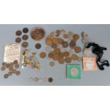 A small collection of UK coinage and medal coins etc George III onwards to include small silver