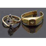 Two 9ct gold rings