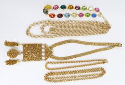 A collection of necklaces including Monet, Oroton, Goldette and Christian Dior