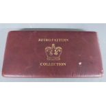 A cased set of "Retro Pattern Collection" re strikes of three English coins, 1933 penny, 1952