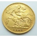 Edward VII 1907 gold half sovereign