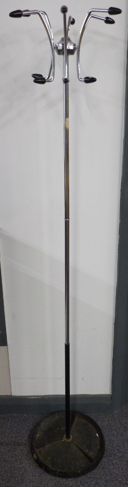 Retro mid century chrome hat/ coat stand, H161 - Image 3 of 3