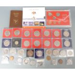 A collection of Isle of Man crowns, coin packs etc