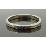 A platinum wedding band /ring, size H, 2.23g