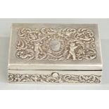 Edward VII hallmarked silver dressing table box with embossed decoration, London 1907, maker's