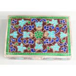 White metal and enamel decorated trinket box, marked 925 to base, width 6cm