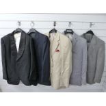 A collection of gentleman's suits etc comprising Chester Barrie two piece grey linen suit the
