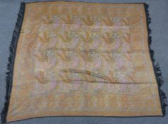 Victorian / Edwardian paisley shawl with fringes to both ends, 180 x 156cm