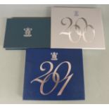 Three Royal Mint cased UK proof sets for the Millennium year 2000, 2001 and 1999, with certificates