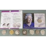 Eight various commemorative crowns etc to include 1935 rocking horse and a silver proof Jubilee