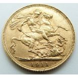 George V 1911 gold full sovereign