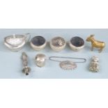 Three Victorian Walker and Hall wrythen hallmarked silver salts, Sheffield 1893, hallmarked silver