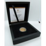 George V 1918 Indian Mint gold full sovereign, in deluxe case with certificate