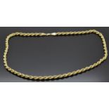 A 9ct gold rope twist necklace, 7.6g